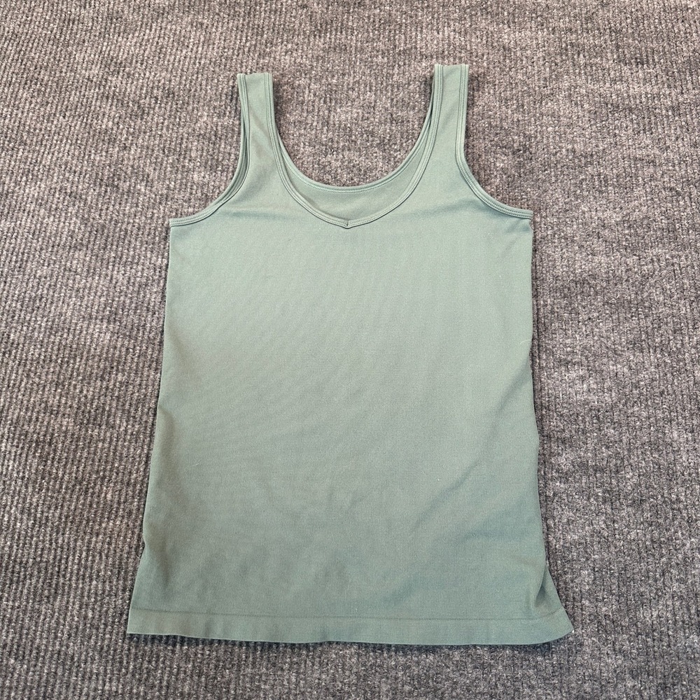 Skylee Collection Maternity Tank Top O/S Sage Green Seamless Ribbed